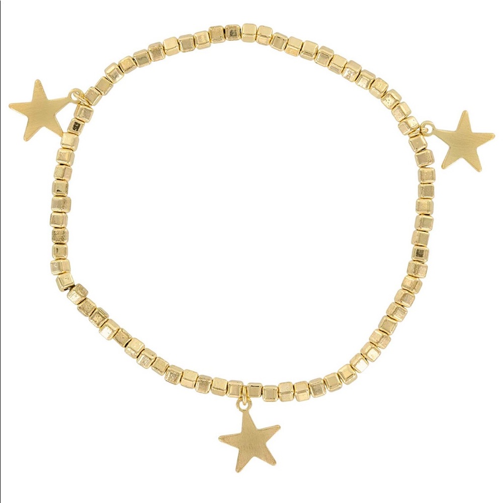 💕HP💕Gold beaded Star charm stretch bracelets (3) - Picture 3 of 4